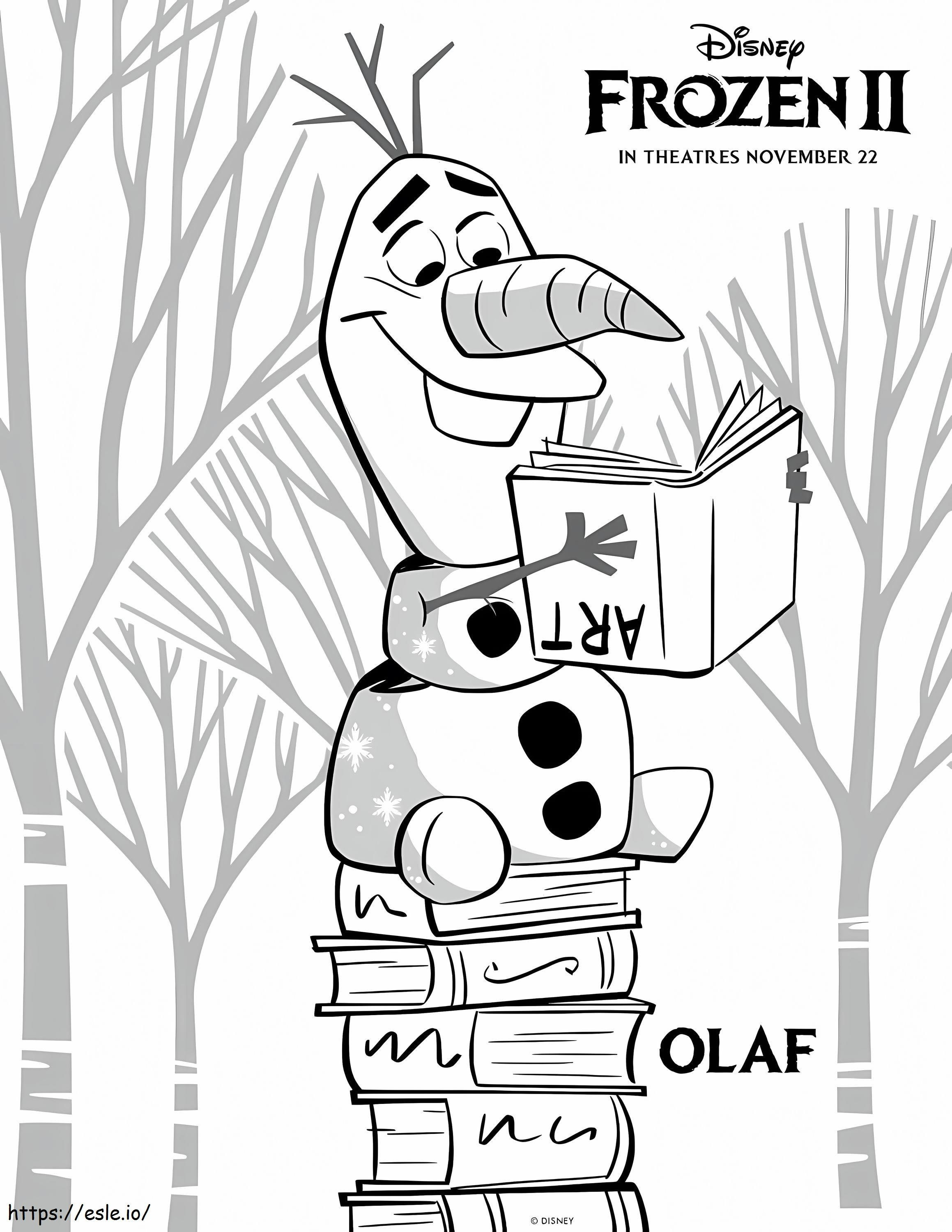 Libro di lettura di Olaf da colorare