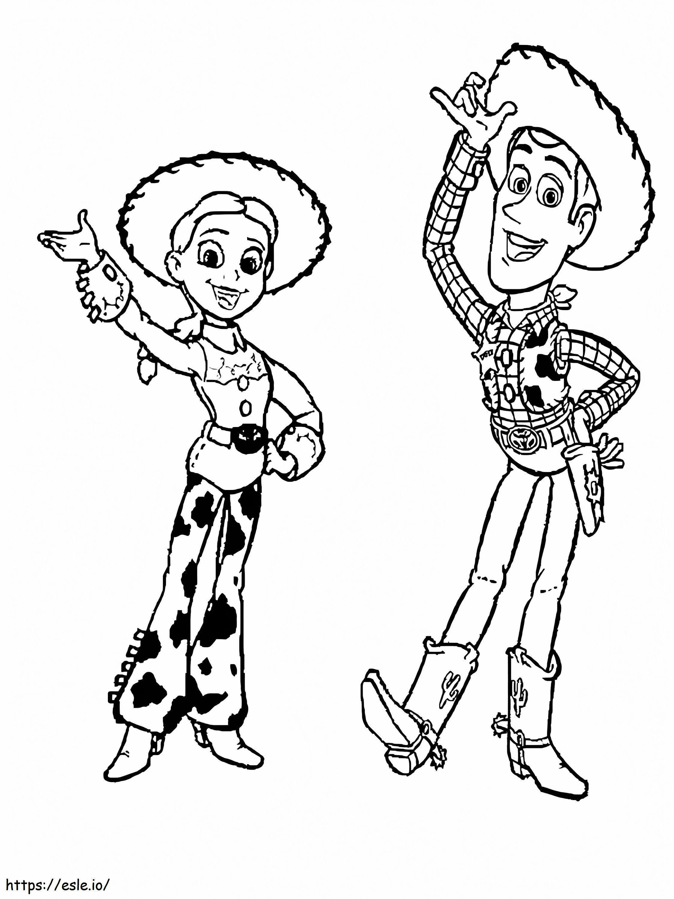 Woody en Jessie kleurplaat kleurplaat