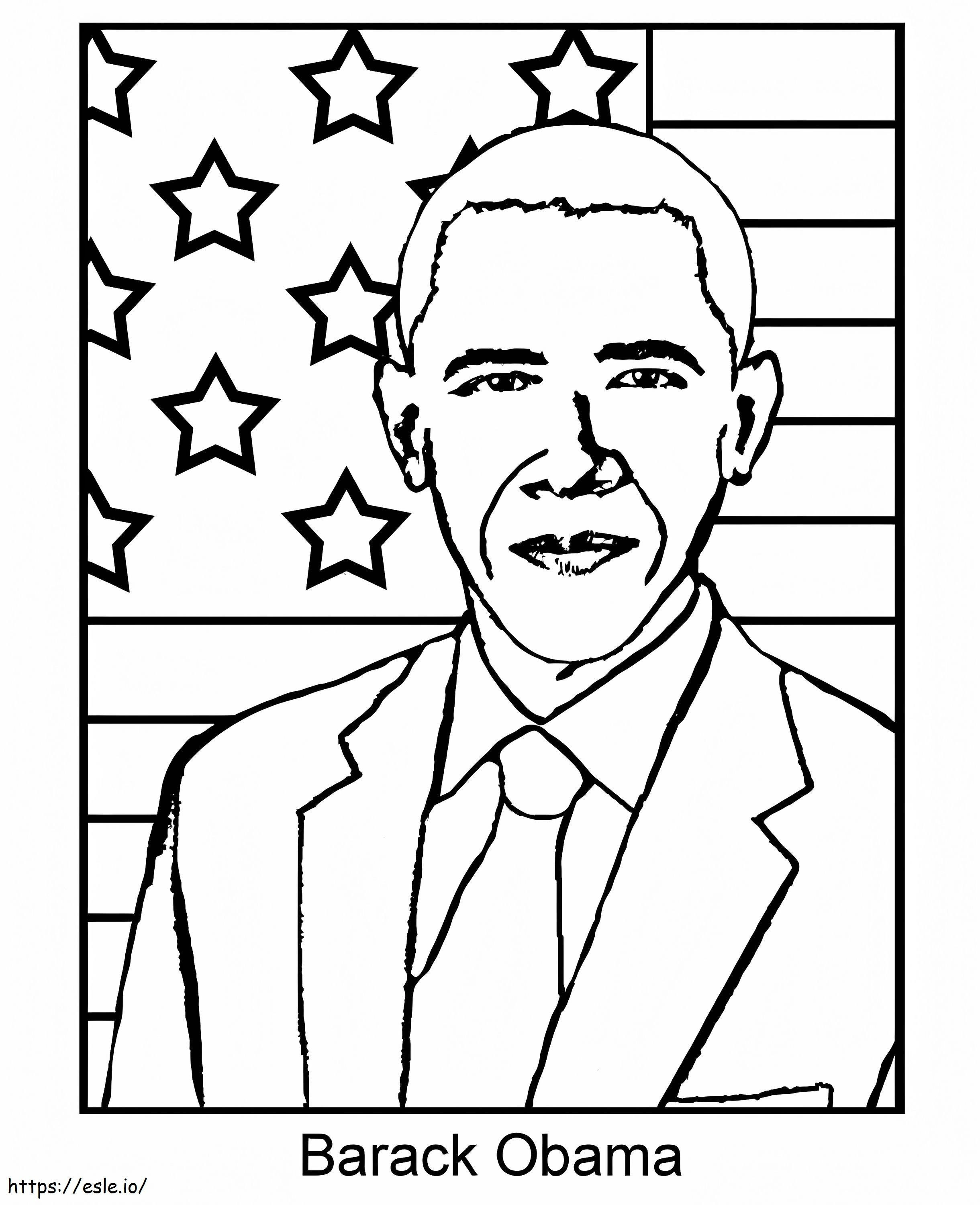 Obama sorrindo para colorir