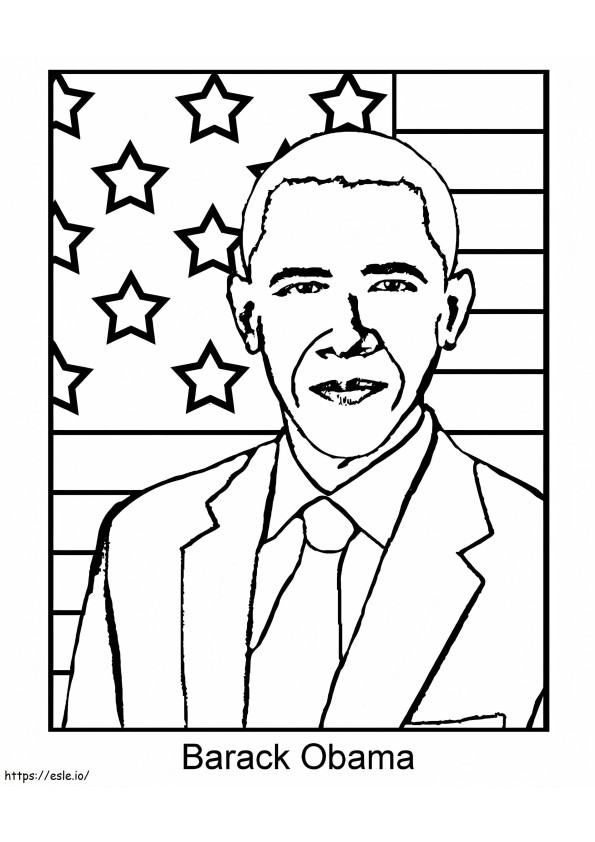 Obama glimlacht kleurplaat