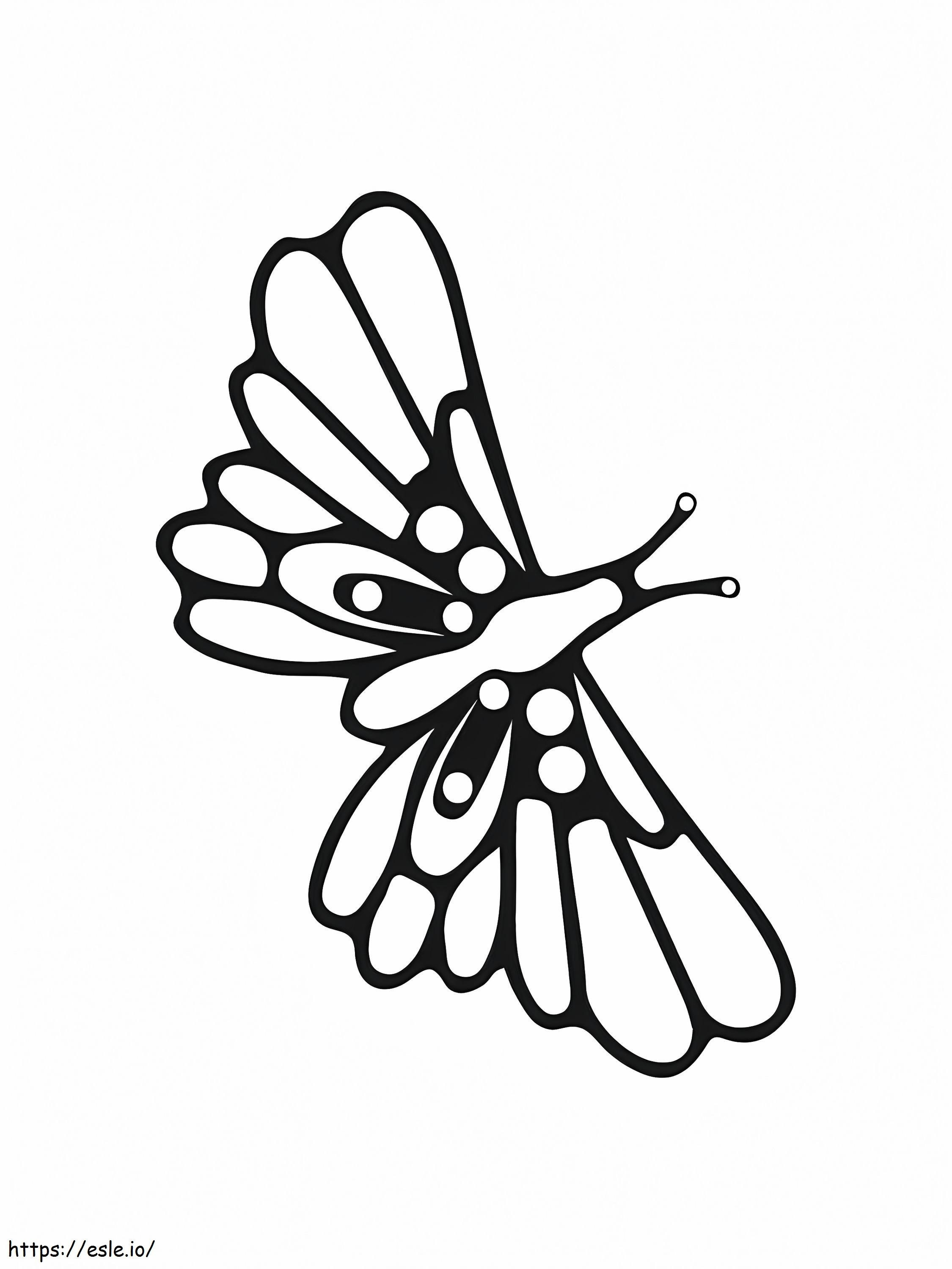 Coloriage Papillon volant simple à imprimer dessin