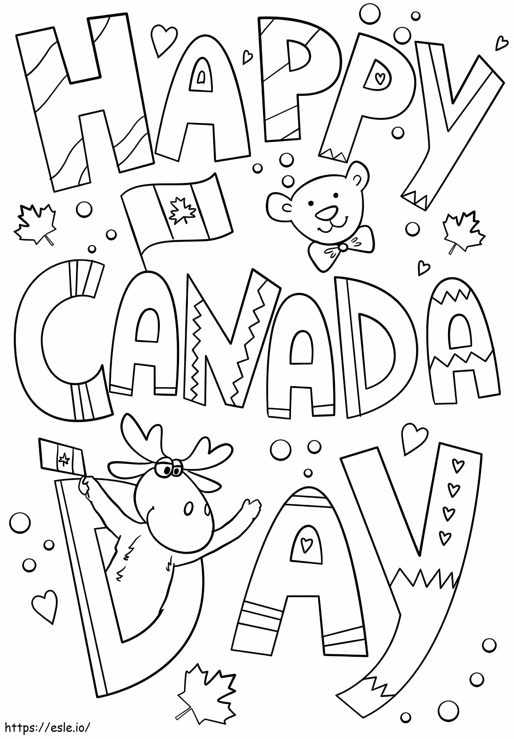 Dia 2 do Canadá para colorir