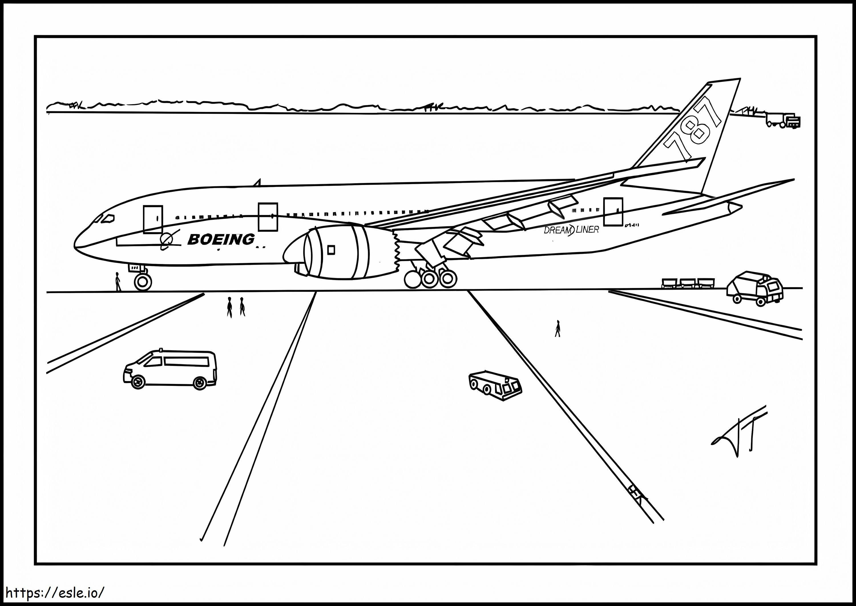 Plane At The Airport coloring page