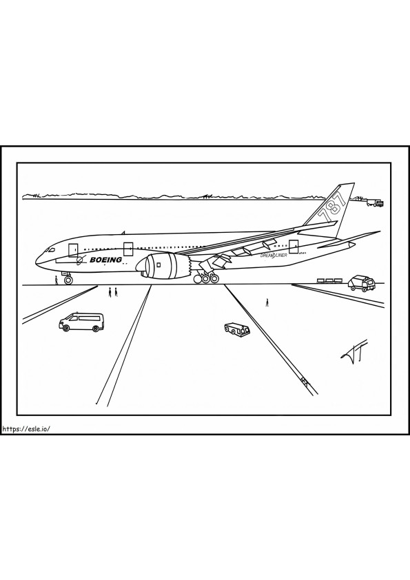 Coloriage Avion à l'aéroport à imprimer dessin