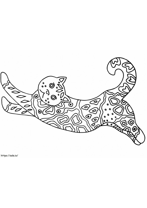 A Cat Alebrijes coloring page