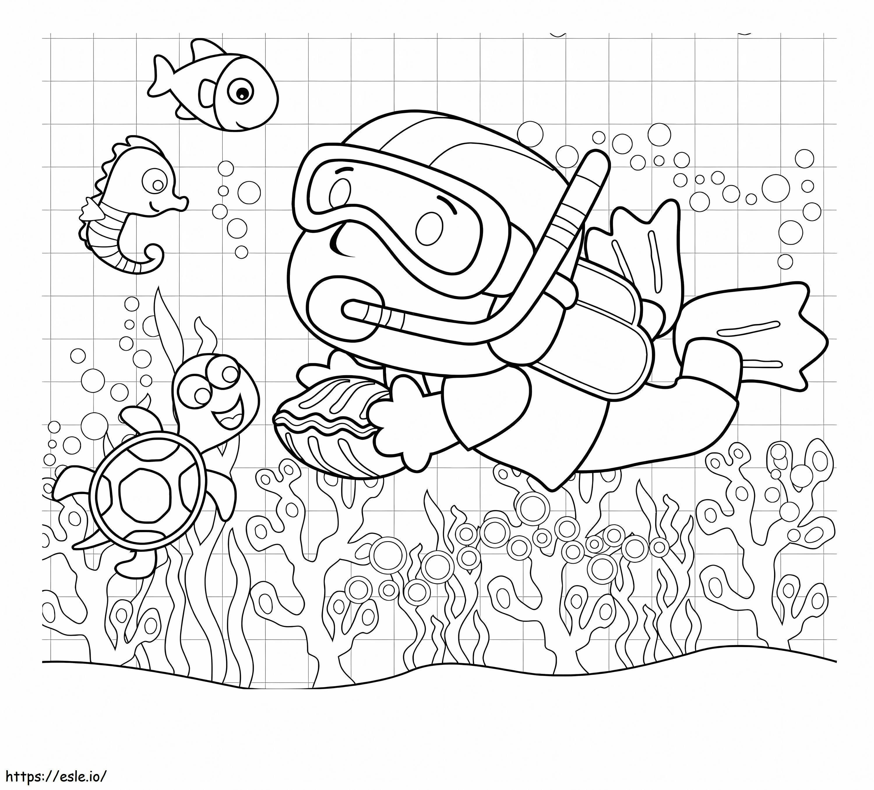 Little Diver coloring page