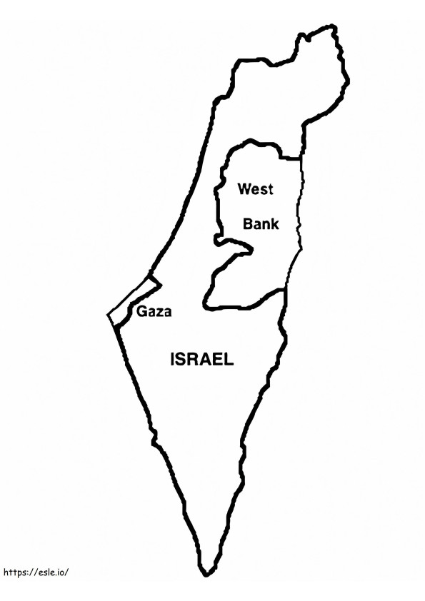 Coloriage Carte d'Israël à imprimer dessin