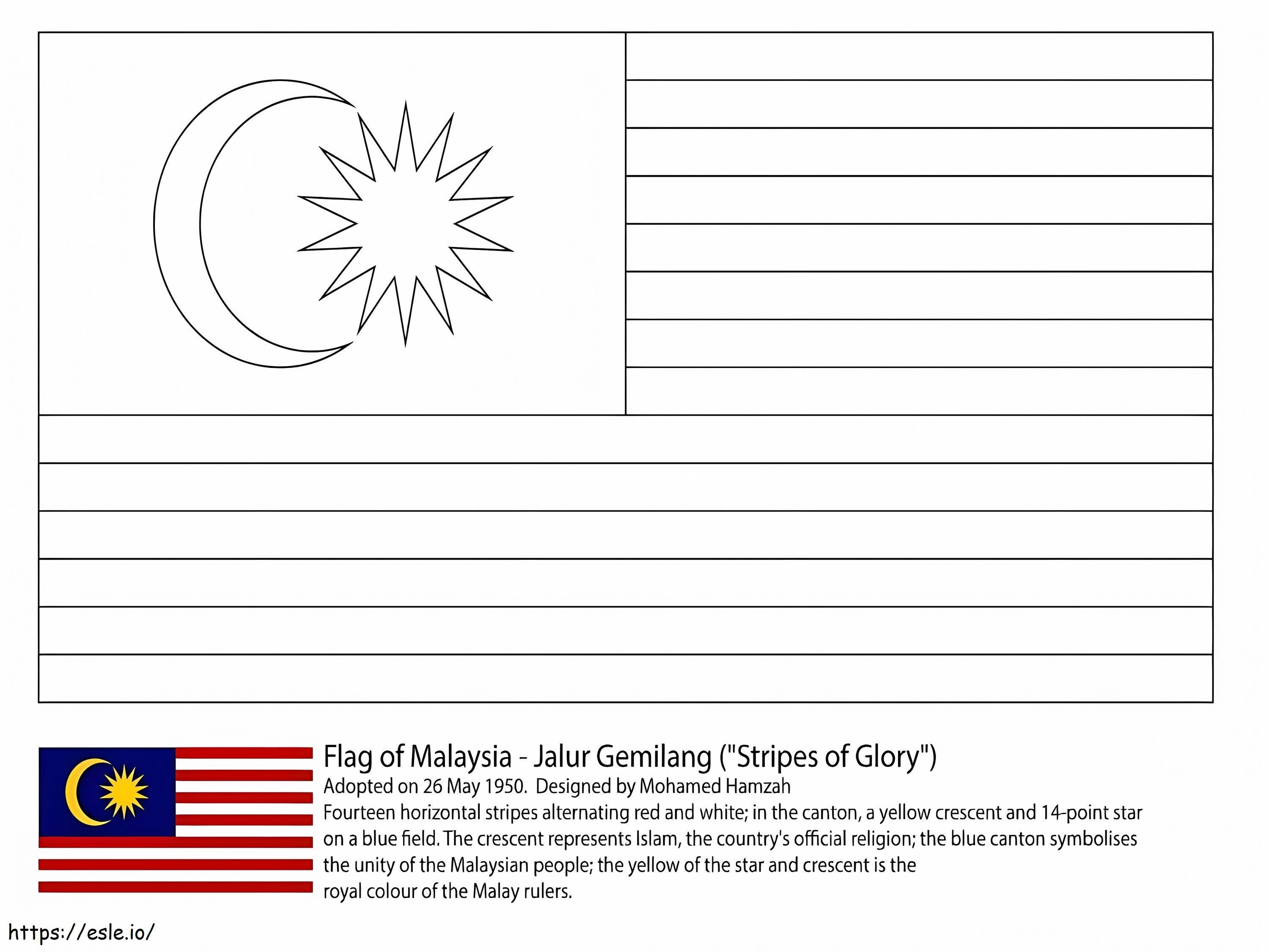Vlag van Maleisië kleurplaat kleurplaat