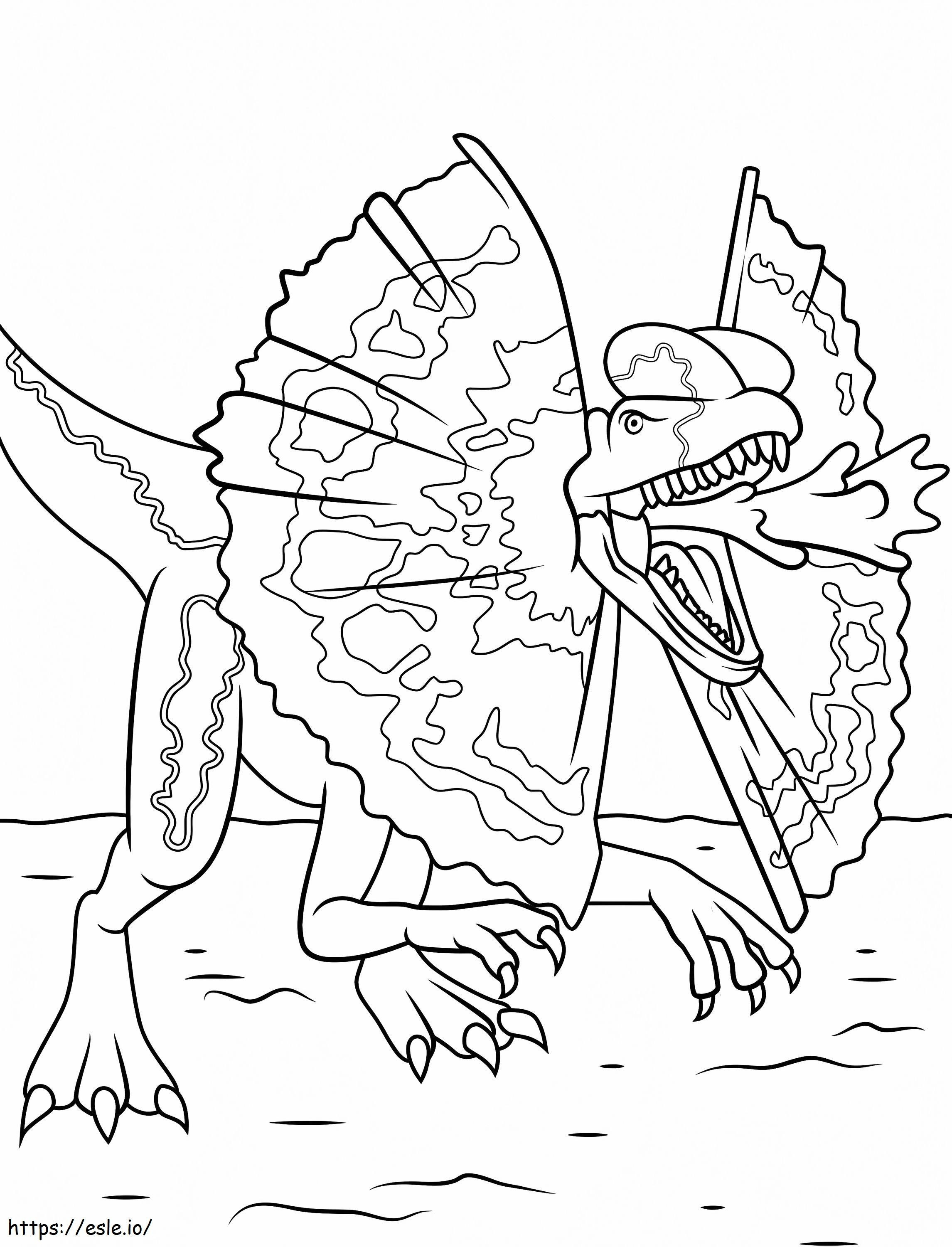 Dilophosaurus Attacks coloring page