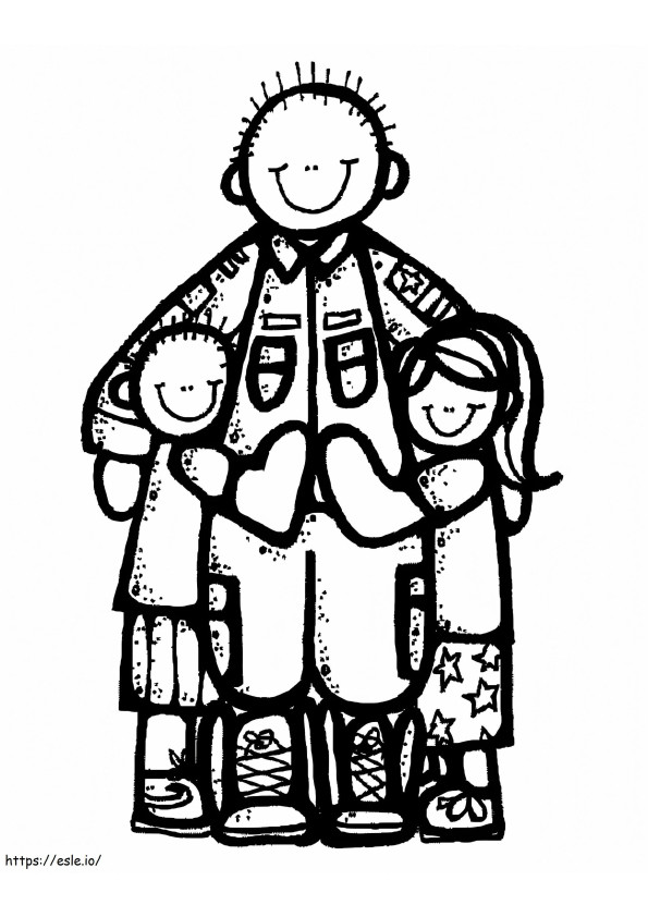 Kids And Dad Melonheadz coloring page