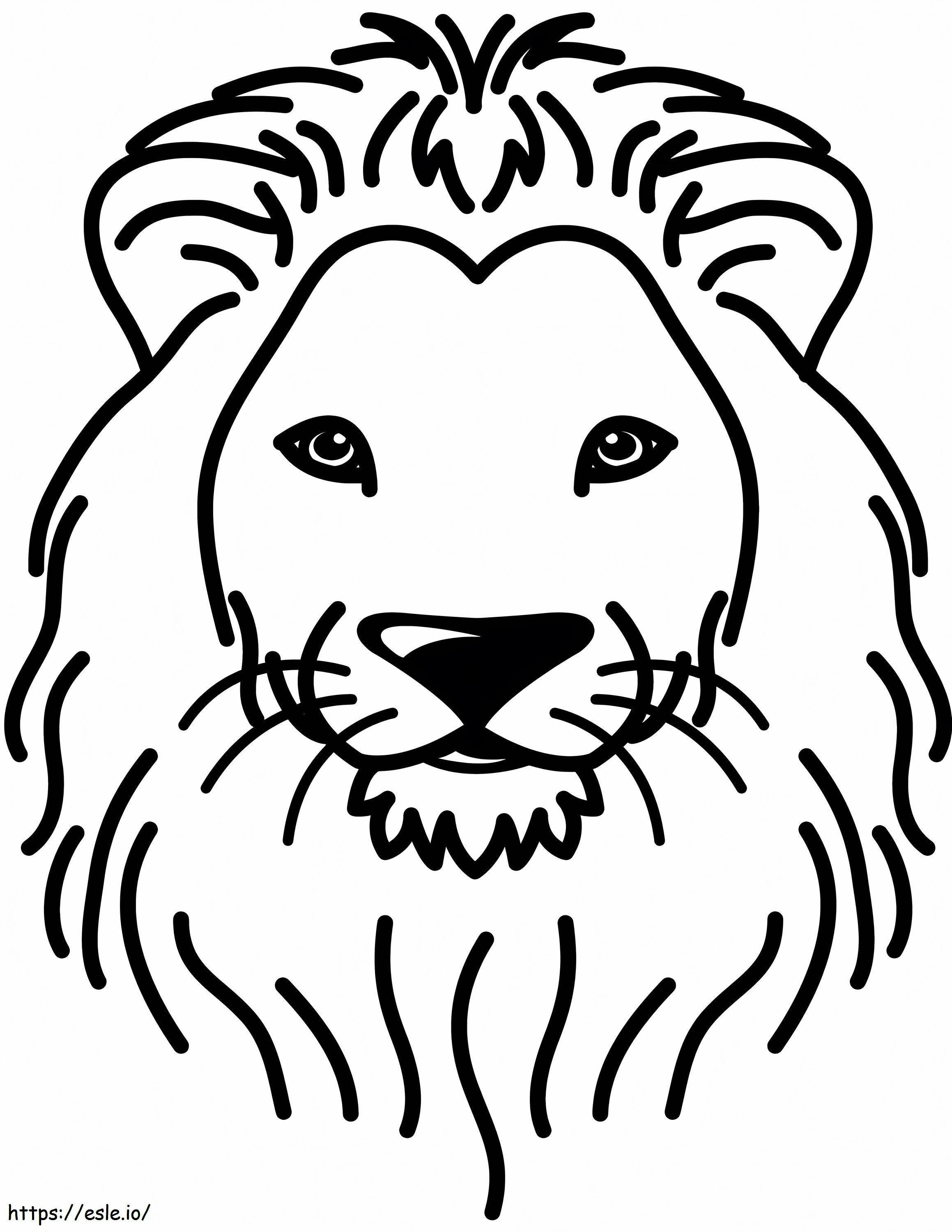 Coloriage Visage de lion à colorier à imprimer dessin