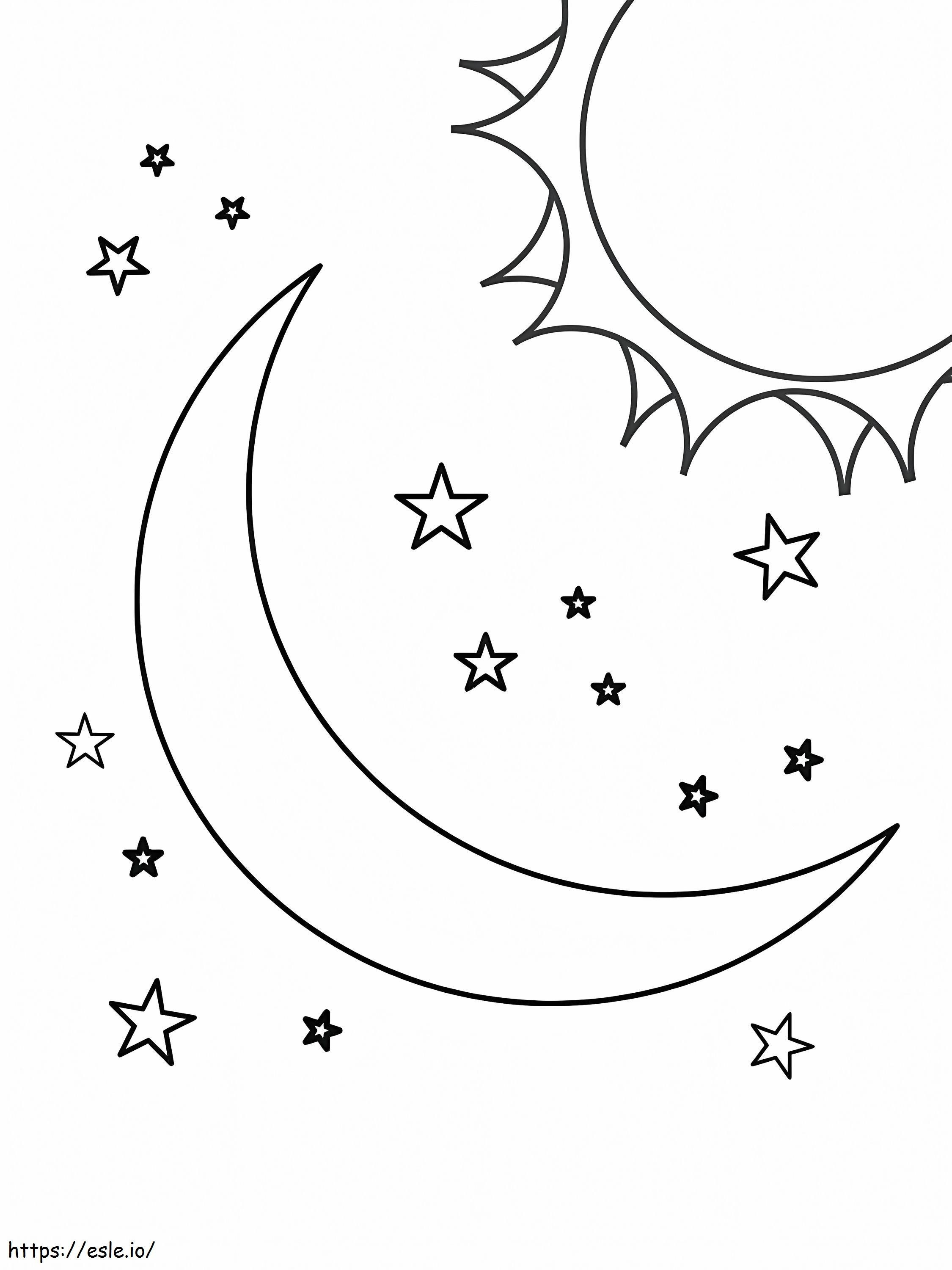 Sun And Moon coloring page