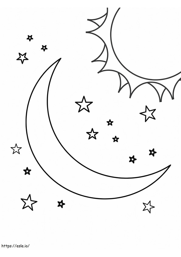 Sun And Moon coloring page