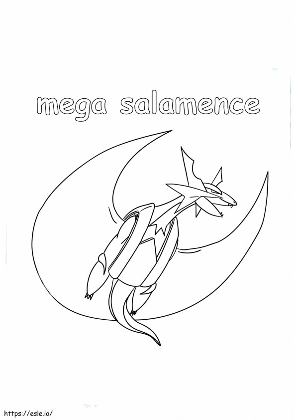 1528280619 Mega Salamence 17 A4 Copy coloring page