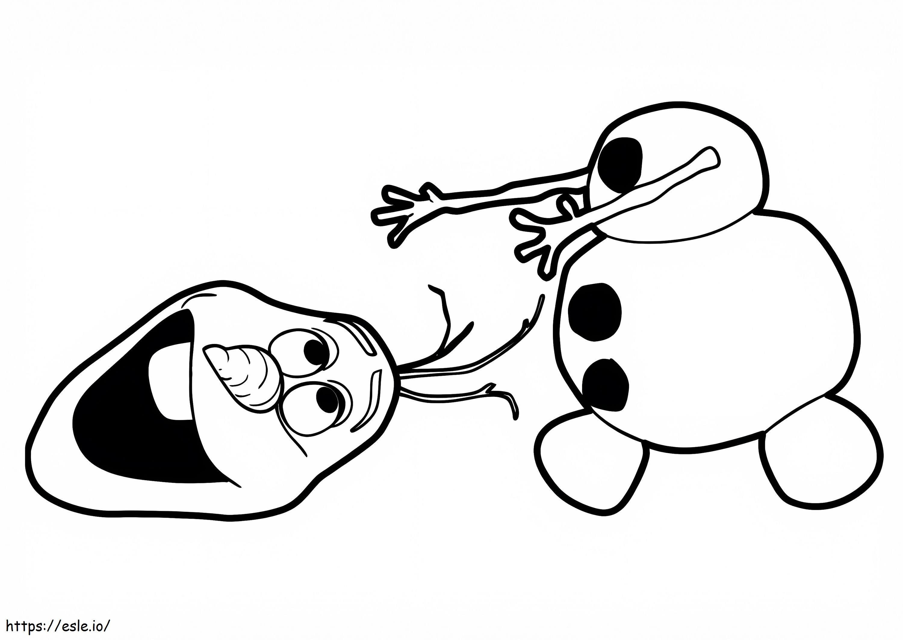 Olaf und Kopf ausmalbilder