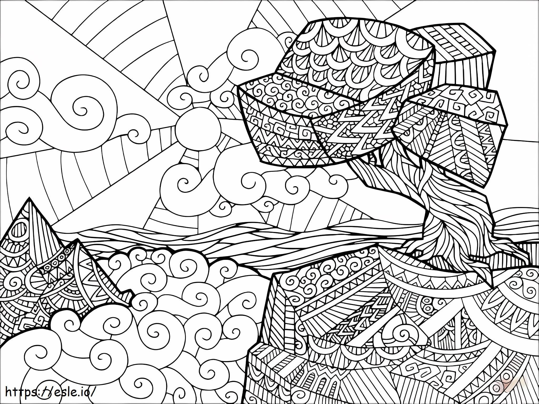Zentangle Landscape coloring page