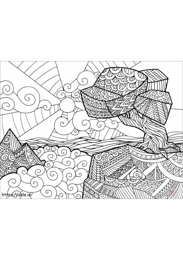 Zentangle Landscape coloring page