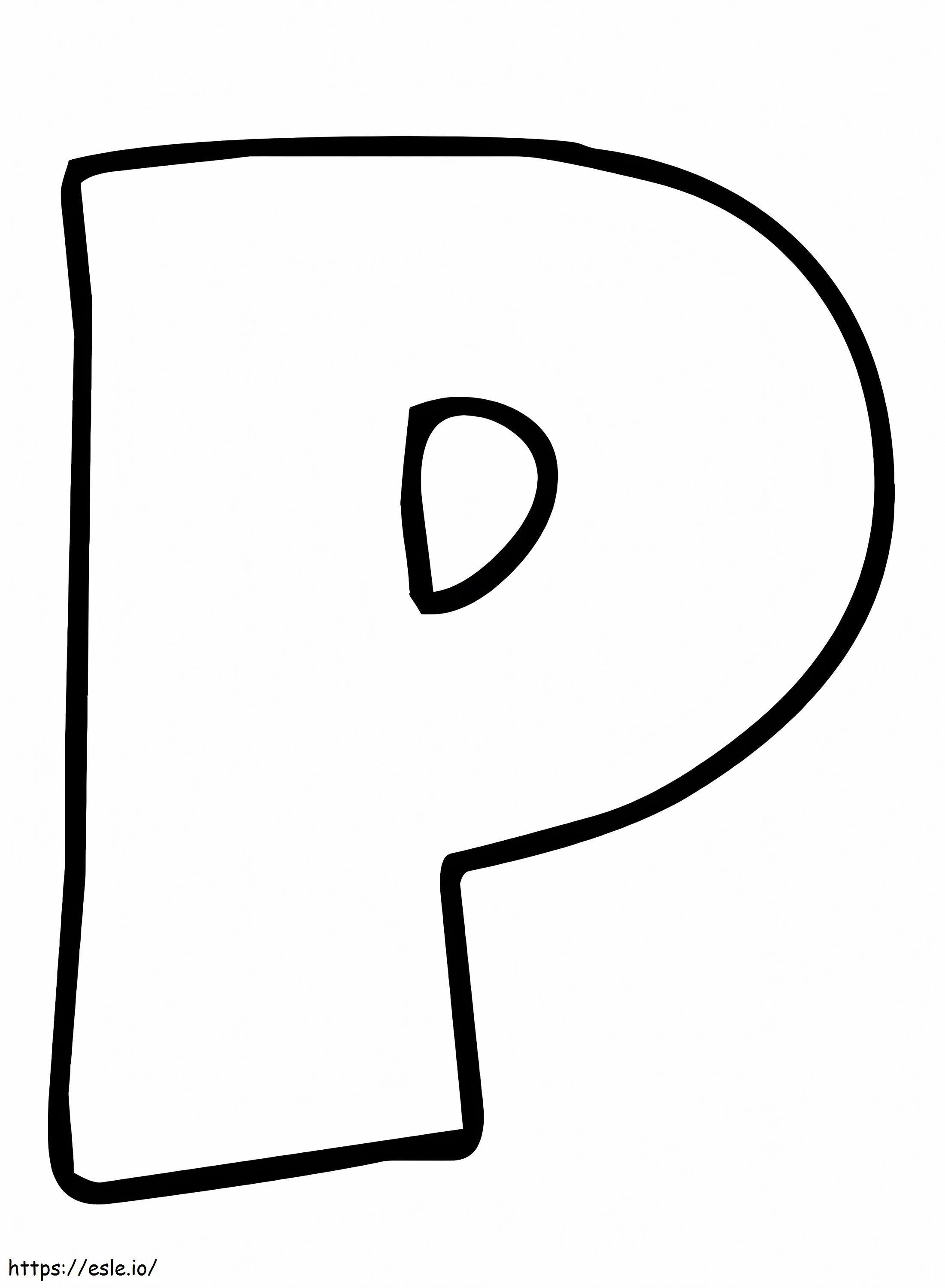 Egyszerű P betű kifestő