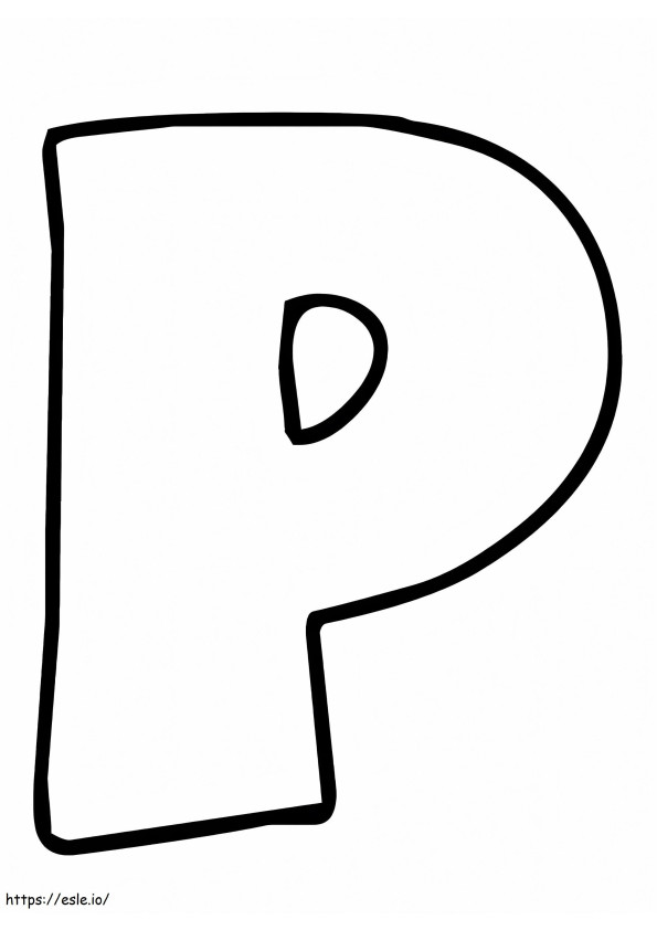 Letra P Simples para colorir