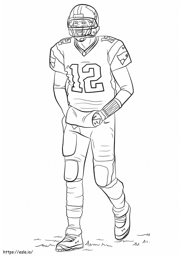 Coloriage Tom Brady, joueur de football à imprimer dessin