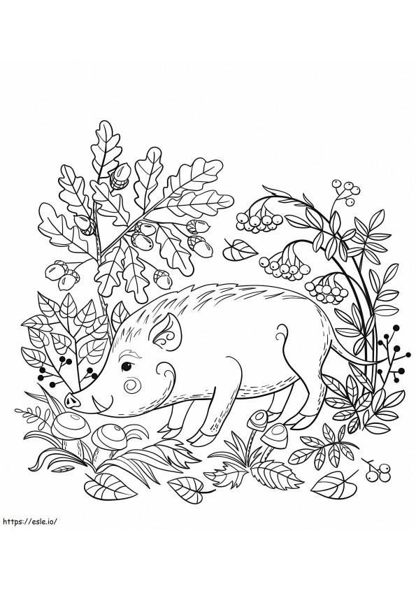 1560158029 Wild Boar A4 coloring page