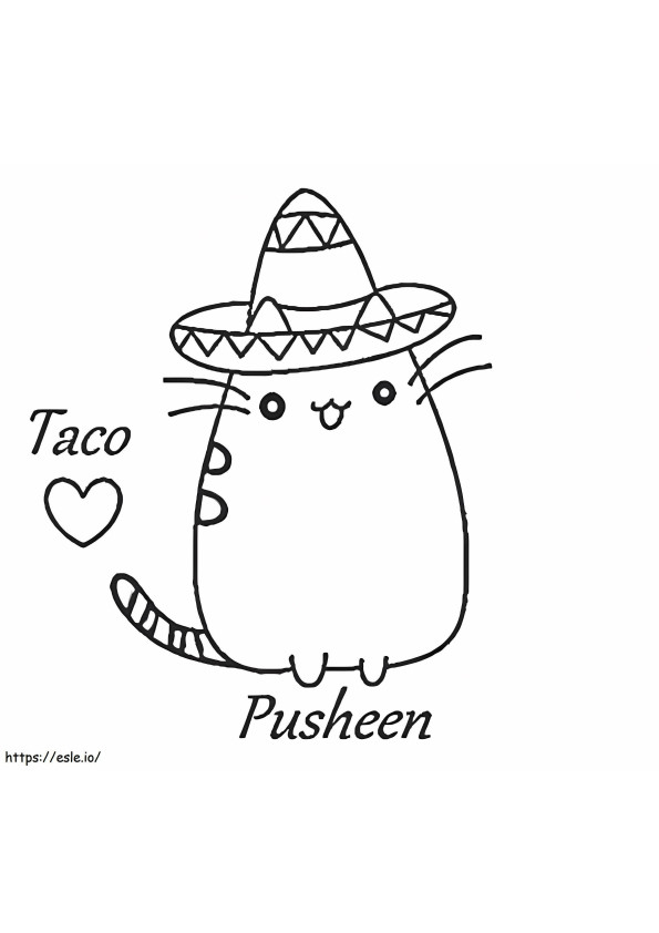 Belle Pusheen 2 coloring page