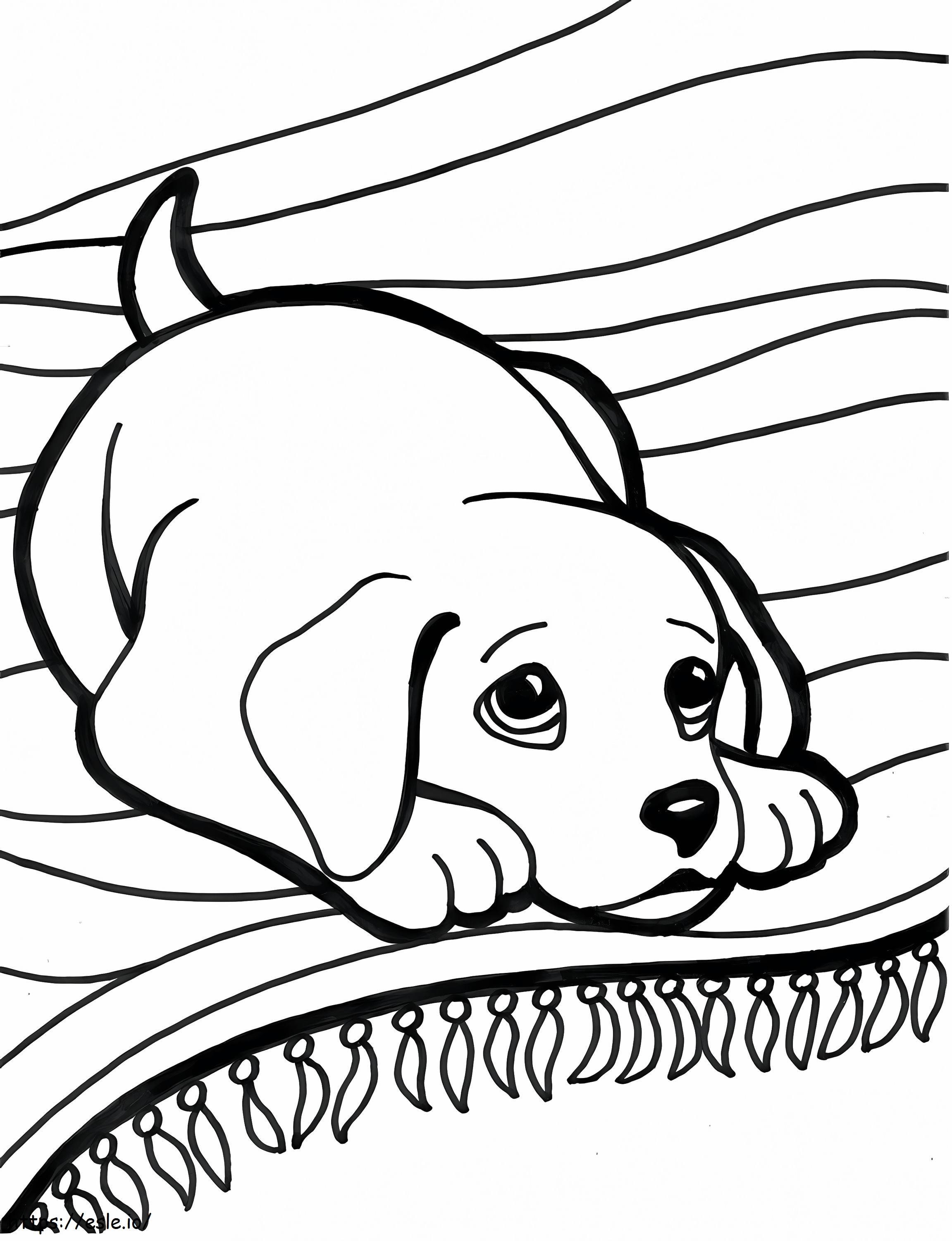 Sad Puppy Coloring Page - Free Printable PDF