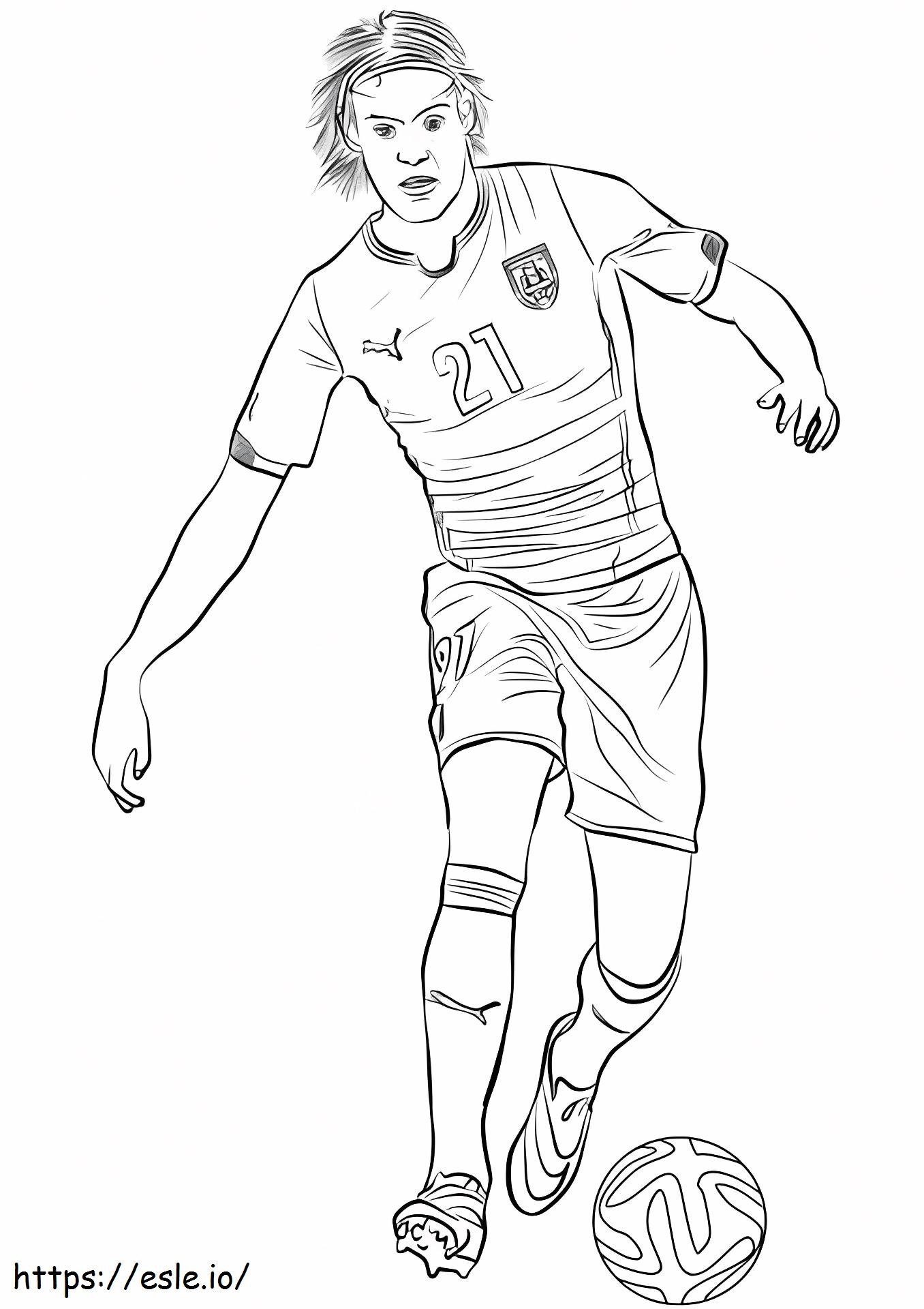 Edinson Cavani Kicking The Ball coloring page