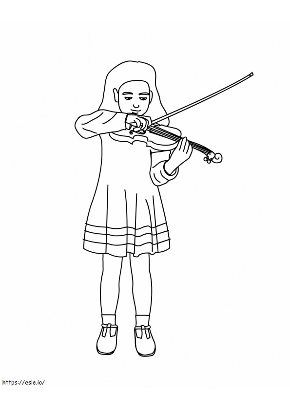 Fetele cântă la vioară de colorat