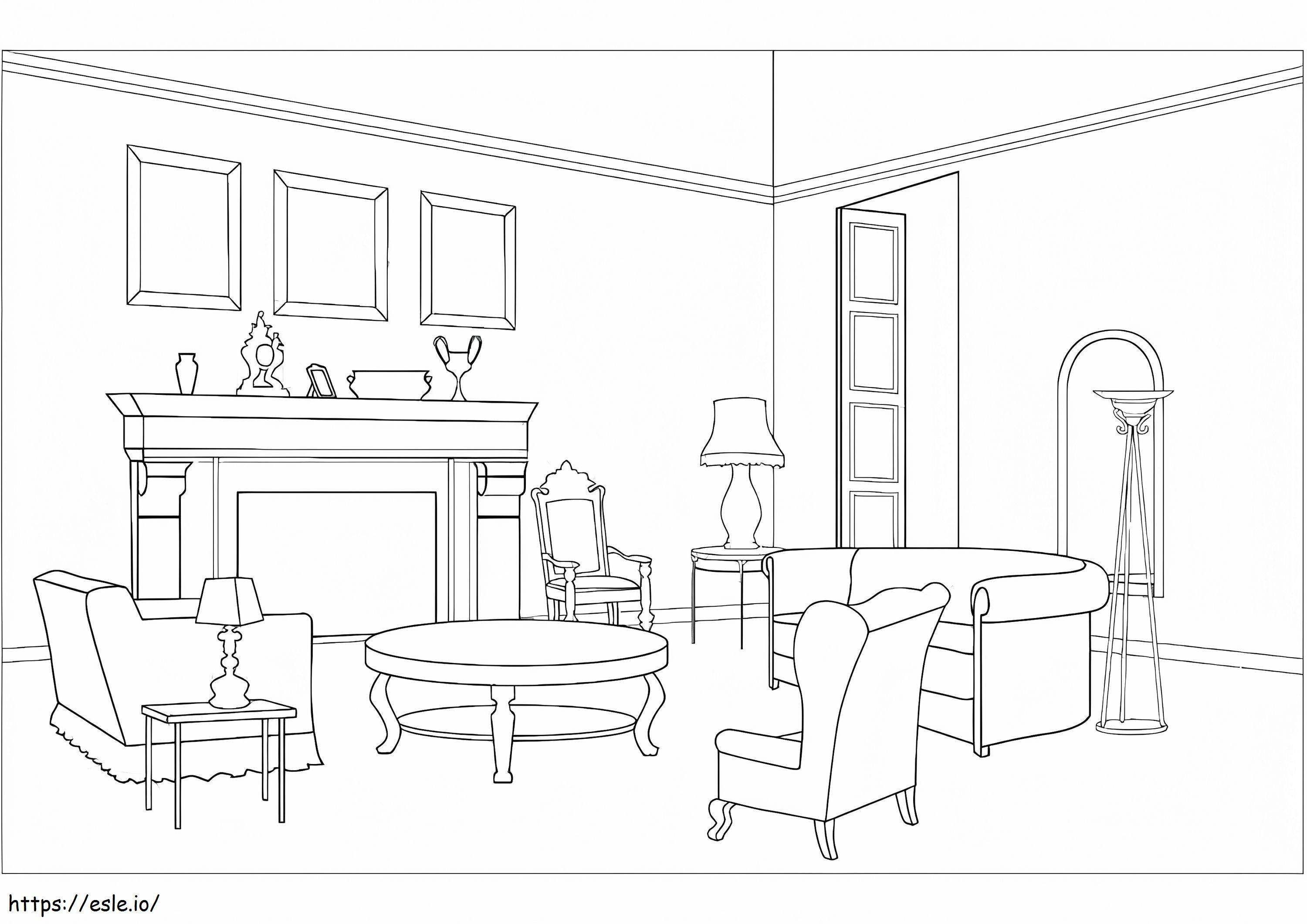 Perfect Living Room coloring page
