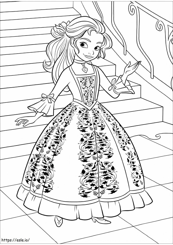 Coloriage Superbe princesse Elena à imprimer dessin