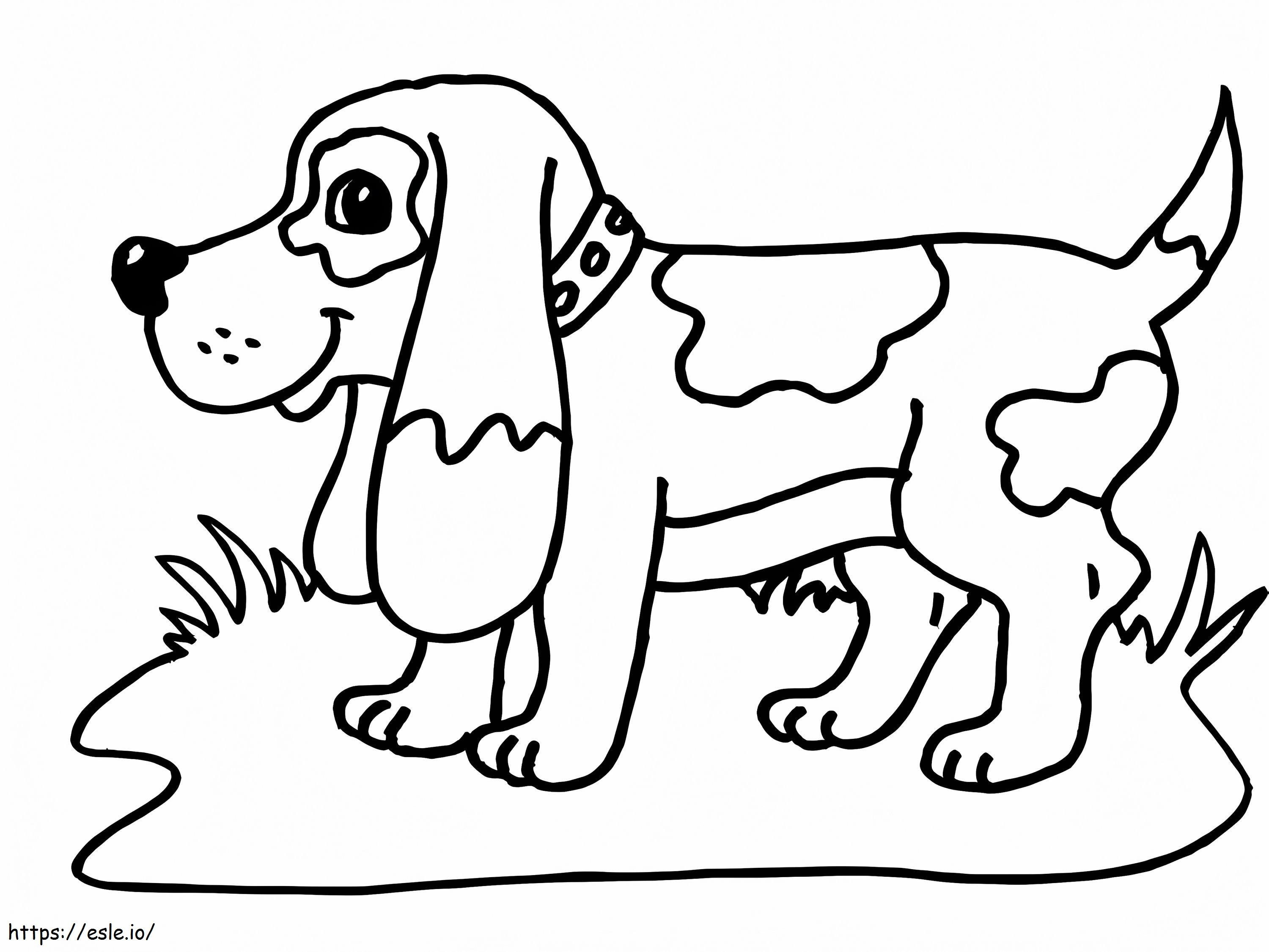 Coloriage Beagle mignon à imprimer dessin
