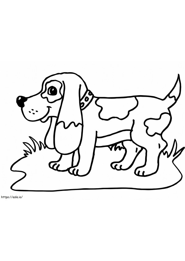 Coloriage Beagle mignon à imprimer dessin