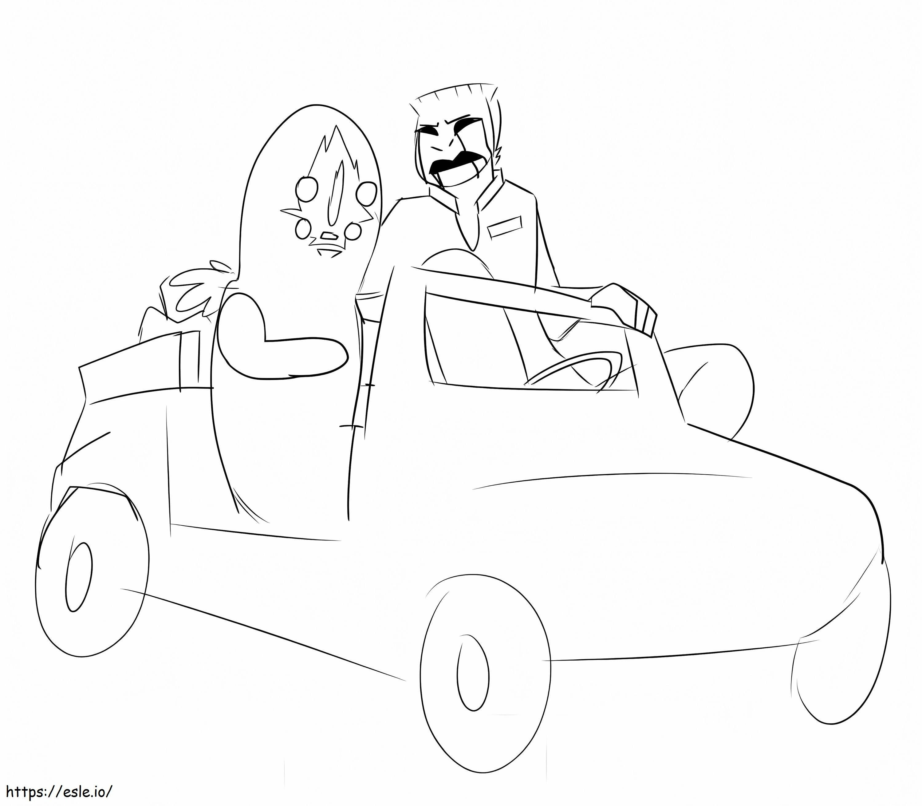 Scp 173 In The Car coloring page