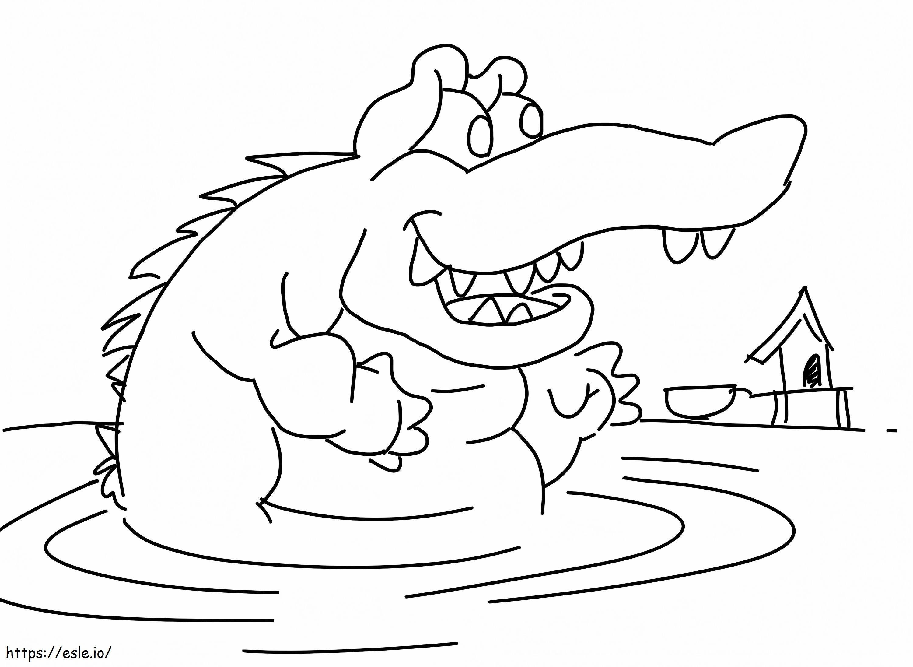 Crocodilo Gordo para colorir