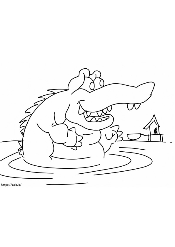 Fat Crocodile coloring page