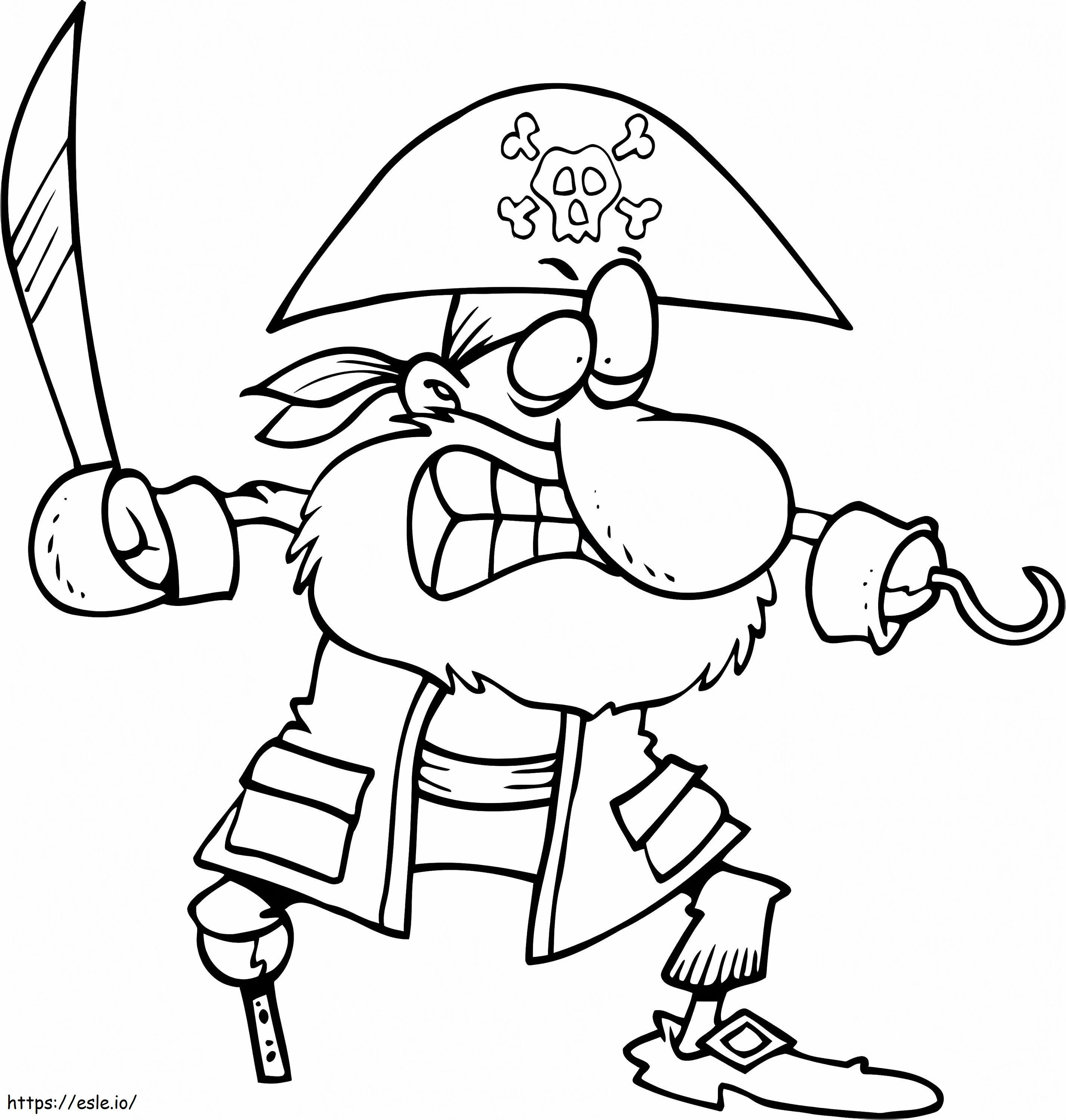 Piraat Cartoon-stijl kleurplaat kleurplaat