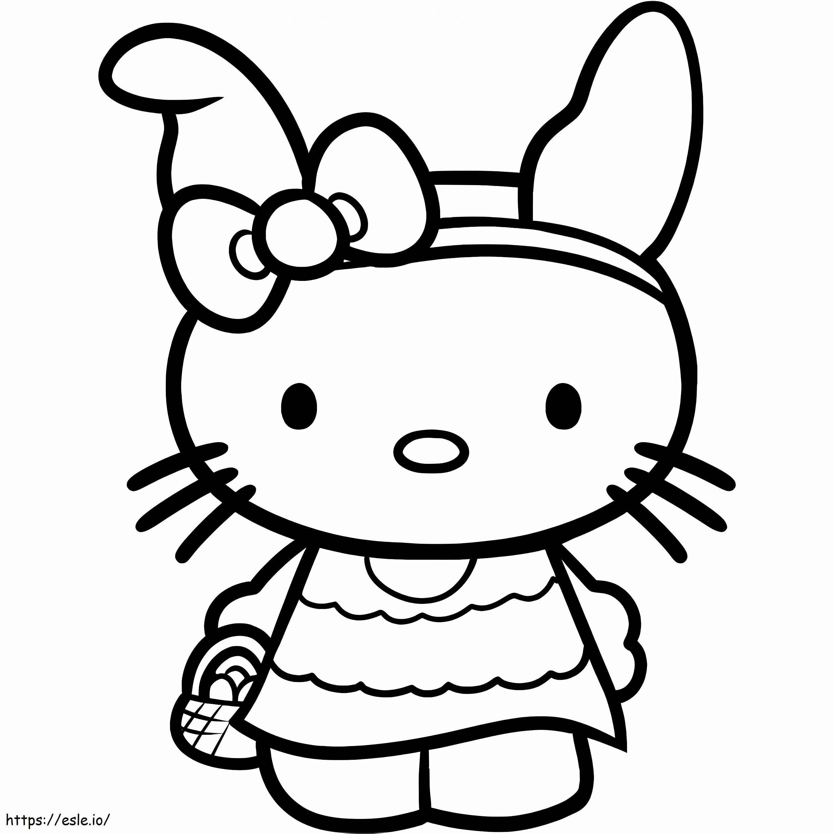 Gran Hello Kitty coloring page