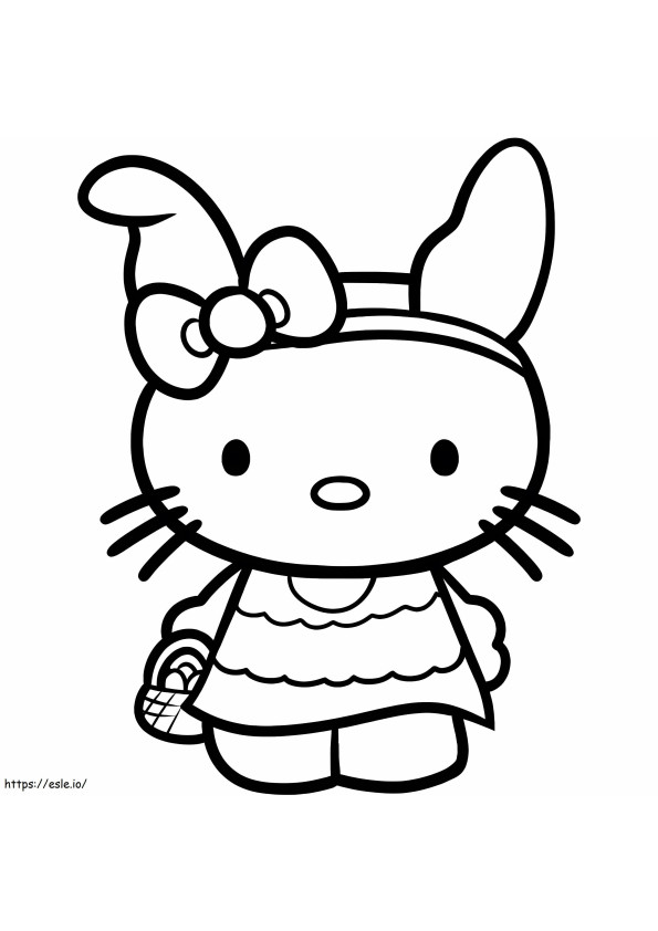 Coloriage Grand-mère Hello Kitty à imprimer dessin