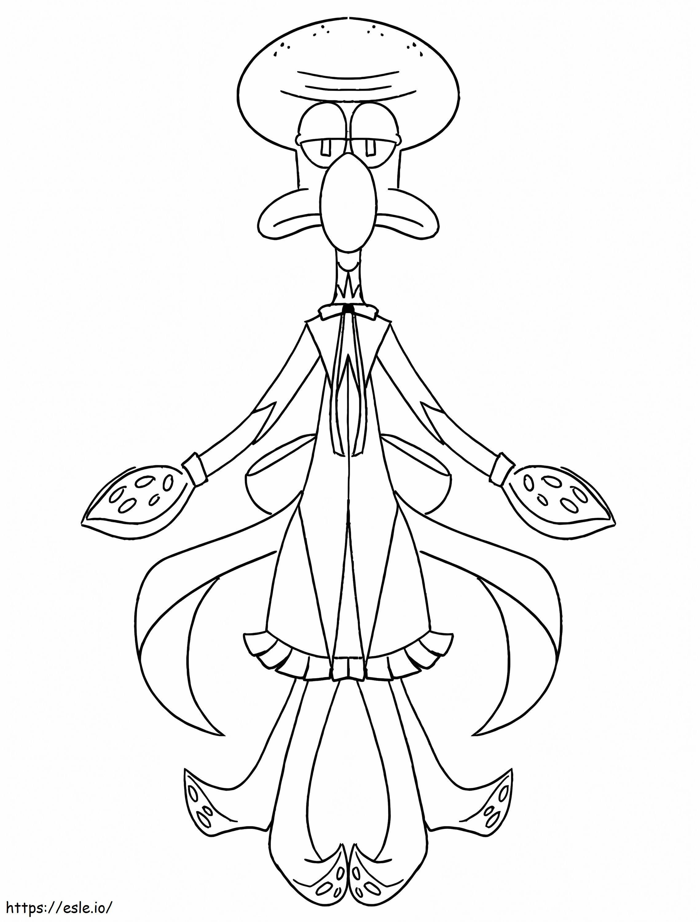 Cute Squidward coloring page