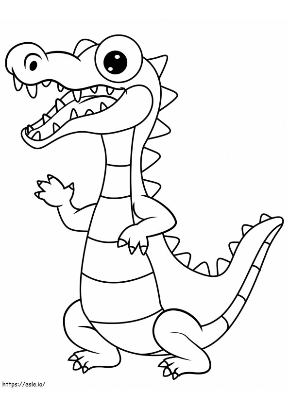 Cute Alligator To Color coloring page
