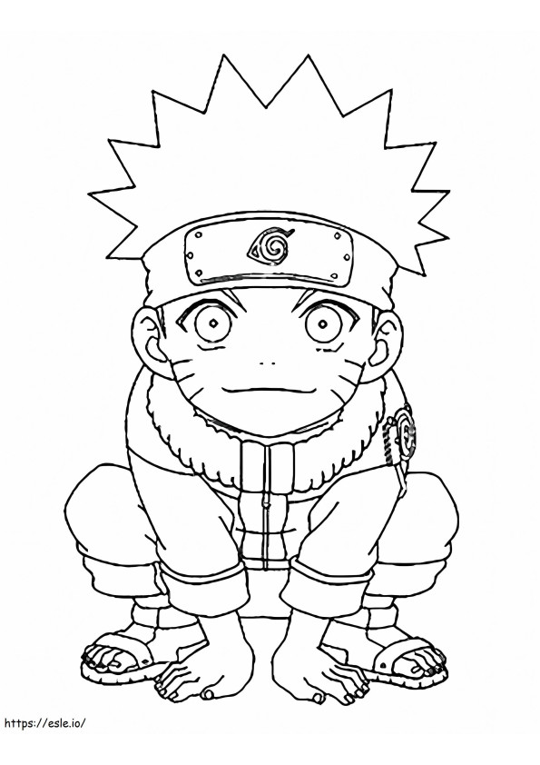 Naruto feliz para colorir