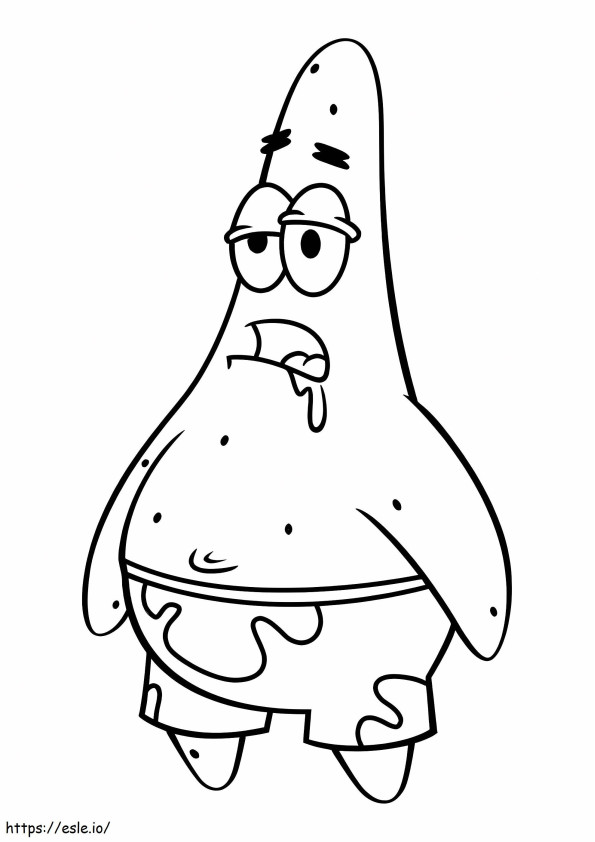 Patrick Star Hungry coloring page