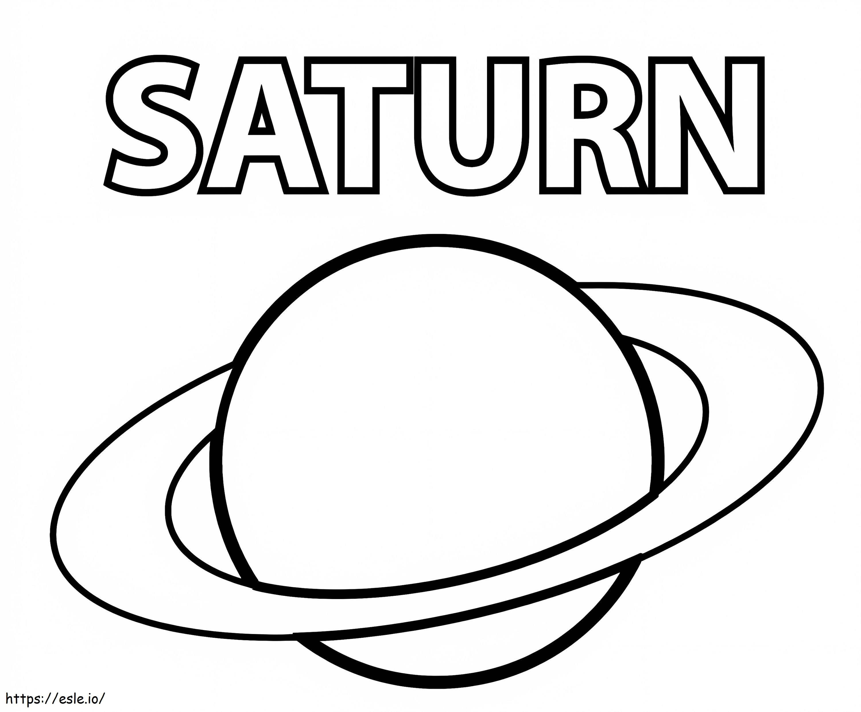 Planeta simple Saturno para colorear