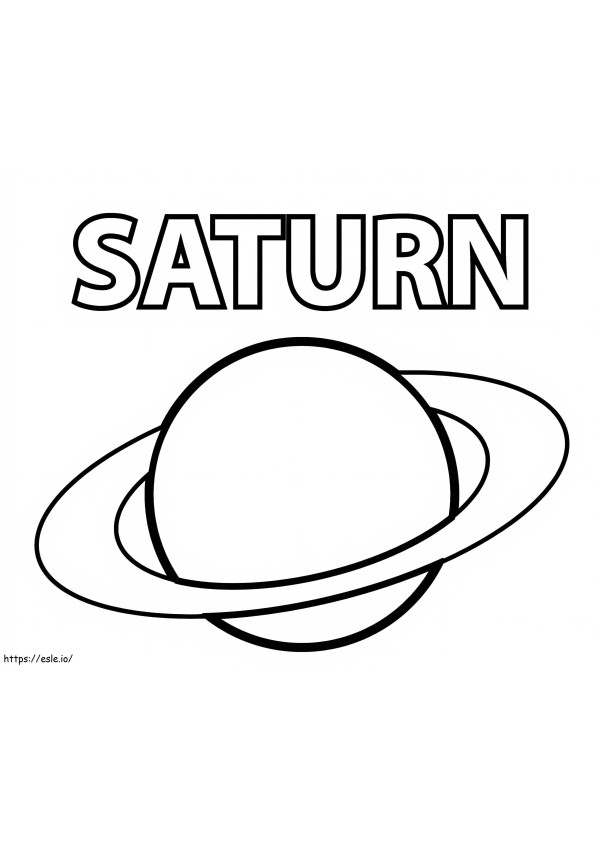 Planeta simple Saturno para colorear