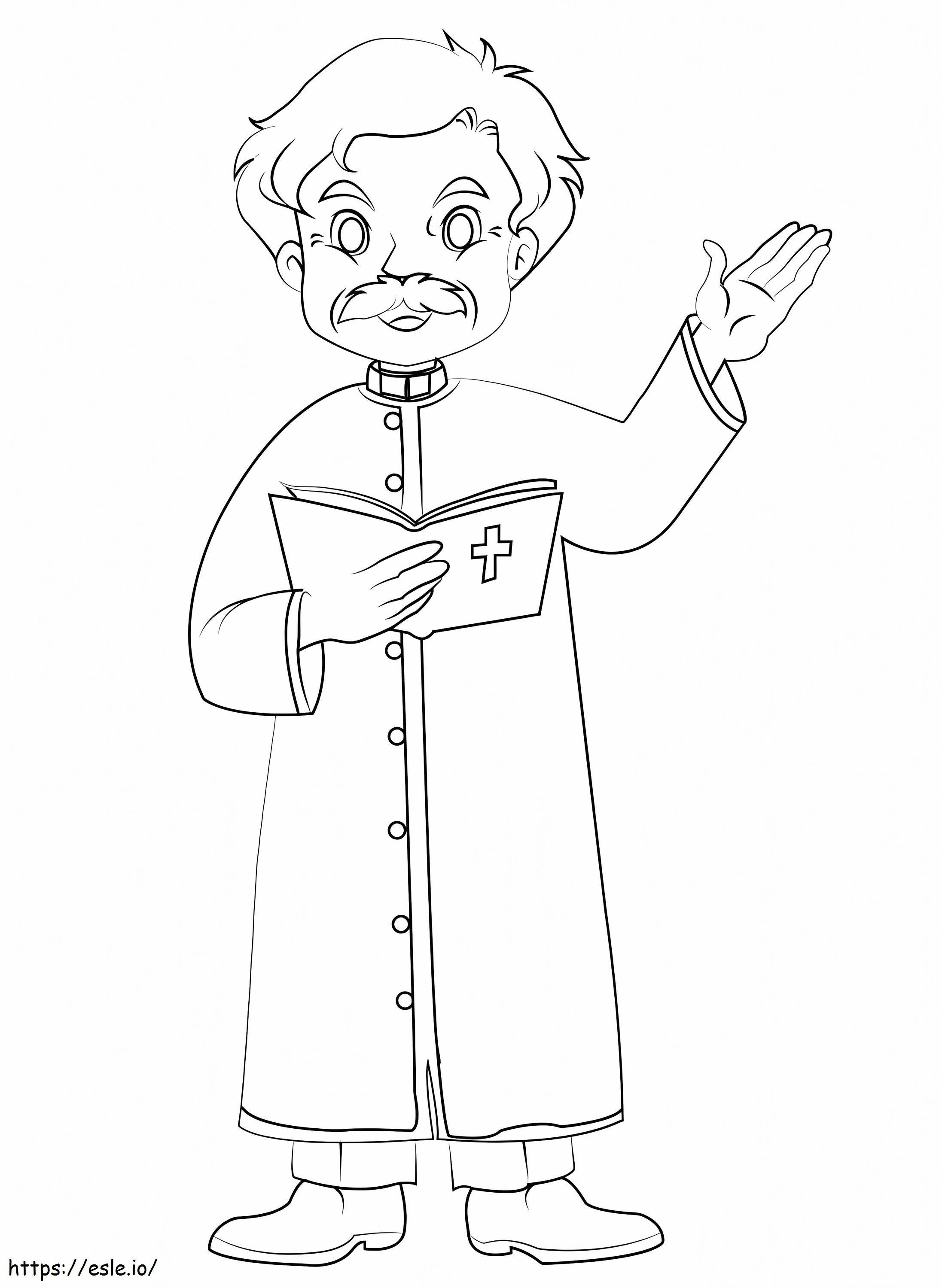 Priest Tulostettava värityskuva