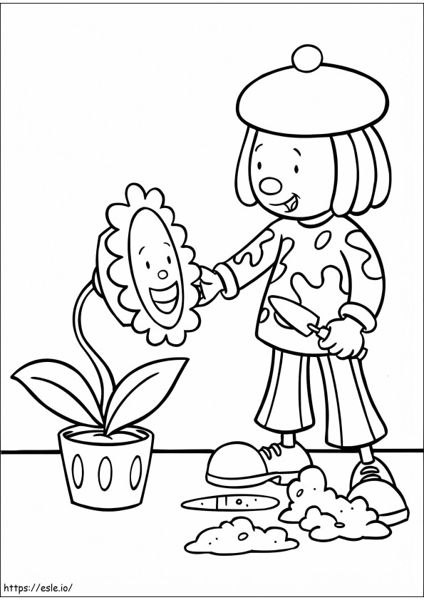 JoJo Tickle And Flower coloring page