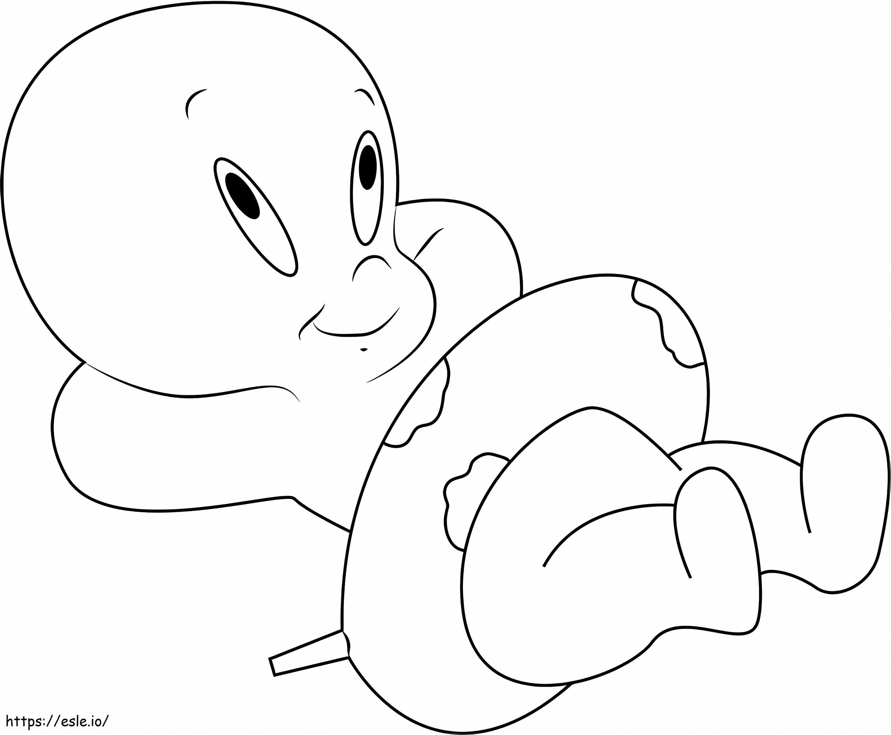 Coloriage 1531536749 Casper en flotteur de natation A4 à imprimer dessin