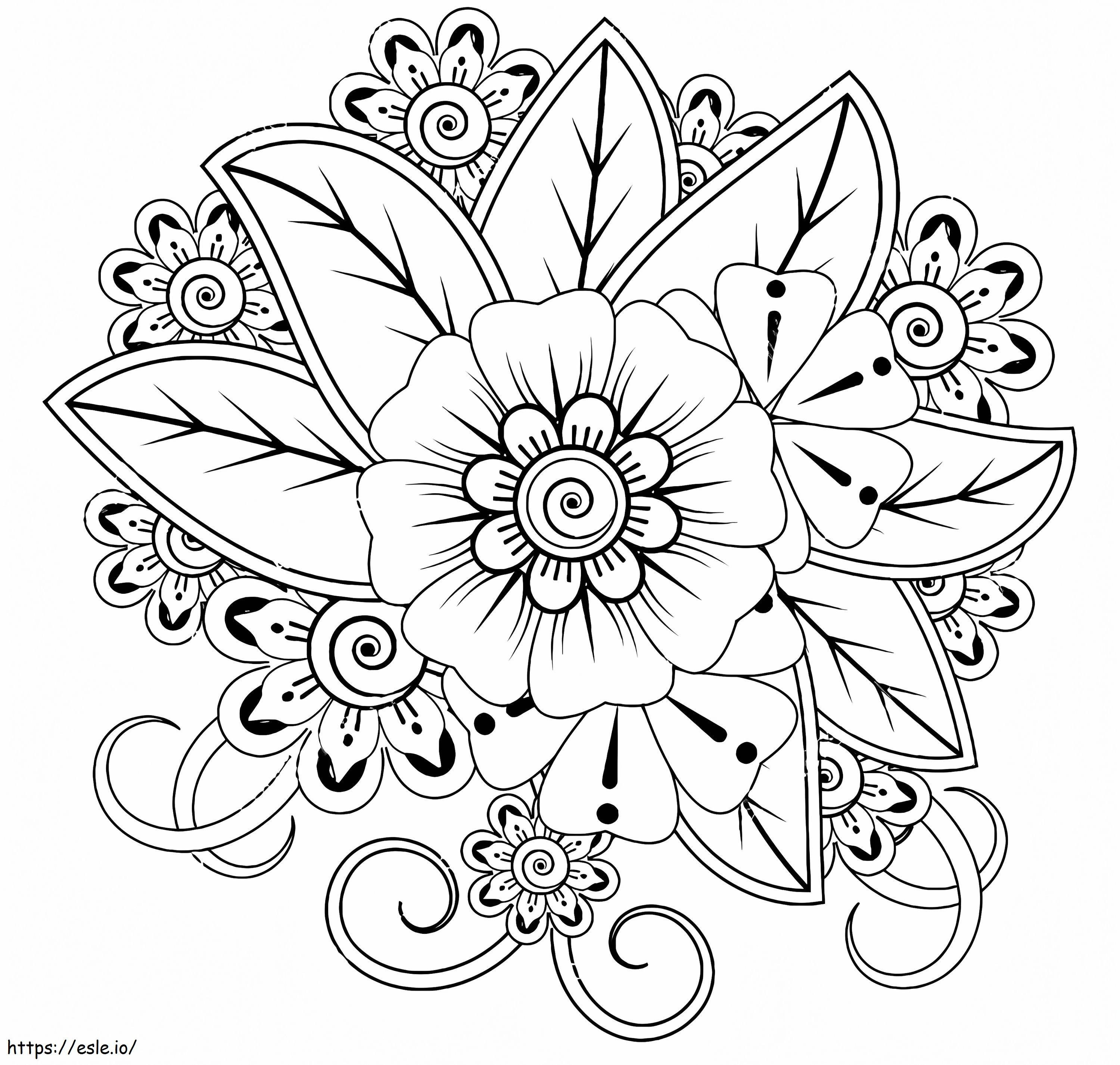 曼荼羅の花を無料で印刷可能 ぬりえ - 塗り絵