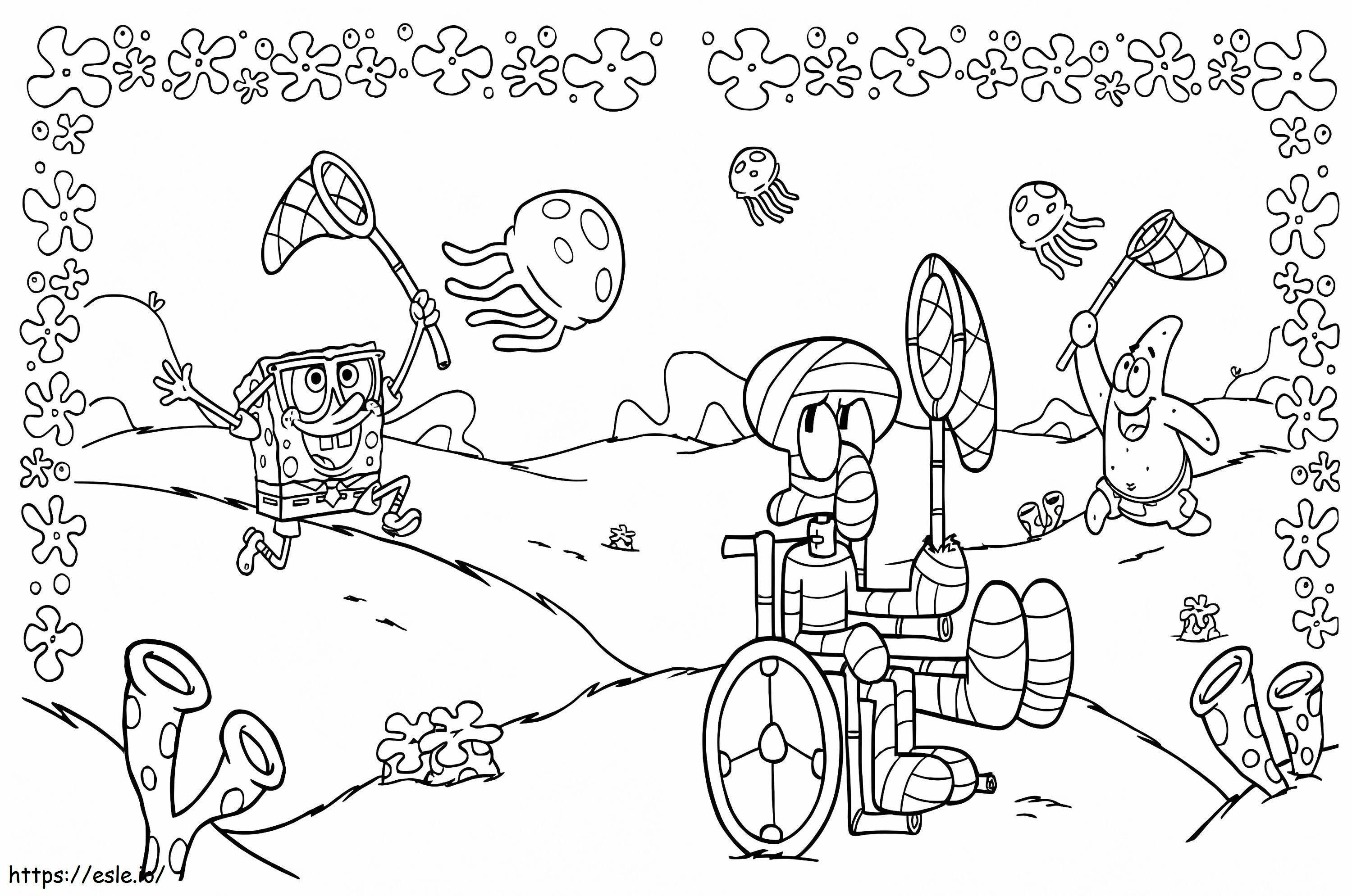 Funny Squidward coloring page